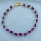 10ct Tw Amethyst Line Bracelet In 10k Yellow Gold