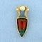 Rainbow Colored Quartz Pendant Or Slide In 14k Yellow Gold