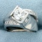 Antique Old European Cut Dimond Ring In 14k White Gold