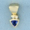 2/3ct Tw Tanzanite And Diamond Pendant Or Slide In 14k Yellow Gold