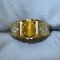 2.5ct Honey Tiger's Eye And Diamond Ring In 10k White And Yellow Gold