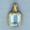 6ct Aquamarine Pendant In 14k Yellow Gold