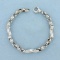 7 1/4 Inch Heavy Designer Link Bracelet In 14k White Gold