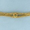 Vintage Emerald Flower Design Double Link Bracelet In 18k Yellow Gold