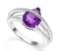 2ct Pear Cut Amethyst & Diamond Ring In Sterling Silver