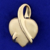 Unique Italian Made Wrap Heart Pendant In 18k Yellow Gold