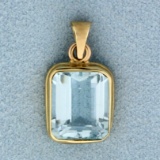 6ct Aquamarine Pendant In 14k Yellow Gold