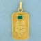 Aztec Emerald Pendant In 18k Yellow Gold