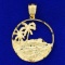 Diamond Cut Beach Pendant In 14k Yellow Gold