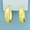 Designer Textured Diamond Cut Hoop Earrings In 14k Yellow Gold