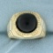 Men's Heavy Onyx Ring In 10k Yellow Gold