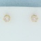 1cttw Champagne Diamond Stud Earrings In 14k Yellow Gold