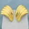 Wave Design Earrings In 14k Yellow Gold