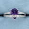 1.7ct Amethyst & Diamond Ring In Sterling Silver