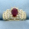 1ct Natural Ruby And Diamond Ring In 14k Yellow Gold