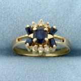 Sapphire And Diamond Ring In 14k Yellow Gold