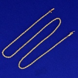 16 Inch Rope Style Chain Necklace In 14k Yellow Gold