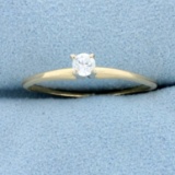 Diamond Solitaire Engagement Ring In 14k Yellow Gold