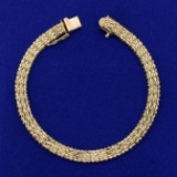 7 3/8 Inch Woven Design Bracelet In 14k Yellow Gold