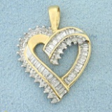 3/4ct Tw Diamond Heart Pendant In 10k Yellow Gold