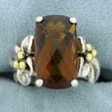 Ann King Designer Whisky Quartz Ring In Sterling Silver