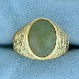 10ct Jade Statement Ring In 10k Yellow Gold