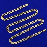 22 Inch Curb Link Chain Necklace In 14k Yellow Gold