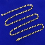 Heavy 24 Inch Italian Chiampesan Designer Chain Link Chain Necklace In 18k Yellow Gold