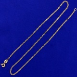 16 Inch Italian Made Anchor Link Chain Necklace In 14k Yellow Gold