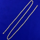 20 Inch Peruvian-made Rope Chain Necklace In 14k Yellow Gold