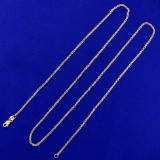 24 1/2 Inch Cable Link Chain Necklace In 14k Yellow Gold