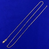 19 Inch Bar Link Chain Necklace In 14k Yellow Gold