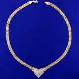 1ct Tw Diamond Heart Necklace In 10k Yellow Gold