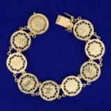 Good Luck And Good Health Chinese Character Bracelet In 14k Yellow Gold