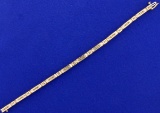 1 Ct Tw Champagne Diamond Line Bracelet In 14k Yellow And White Gold