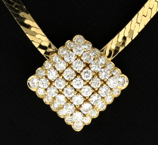 2ct Tw Diamond Herringbone Link Necklace In 14k Gold