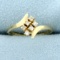 Diamond By-pass Ring In 14k Yellow Gold