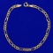 7 Inch Figaro Link Chain Bracelet In 14k Yellow Gold