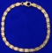 Italian Made Diamond Cut Designer Link Bracelet In 14k Yellow Gold