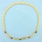 Natural Ruby, Sapphire, Emerald, And Diamond Cabochon Necklace In 14k Yellow Gold