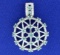 Tsavorite Garnet And Diamond Pendant In 14k White Gold