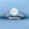 Over 1ct Solitaire Diamond Engagement Ring In Platinum