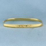 Italian-made Engraved Square Bangle Bracelet In 18k Yellow Gold