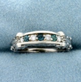 Unique Hand Designed Alexandrite And Diamond Ring In 14k White Gold