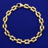 7 3/8 Inch Italian-made Link Bracelet In 14k Yellow Gold