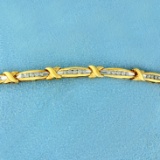1/2ct Tw Diamond Tennis Bracelet In 10k Yellow Gold