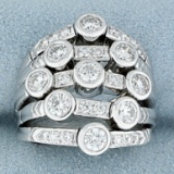 Sonia Bitton Designer 3ct Tw Diamond Ring In 18k White Gold