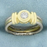 1/3ct Diamond Solitaire Ring In 14k Yellow Gold