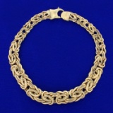 Turkish Made 8 Inch Graduated Byzantine Link Bracelet In 10k Yellow Gold