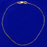 Box Link Anklet In 14k Yellow Gold